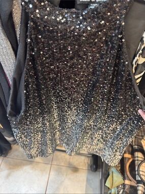 Sequin Ombre Black-Silver Party Dress